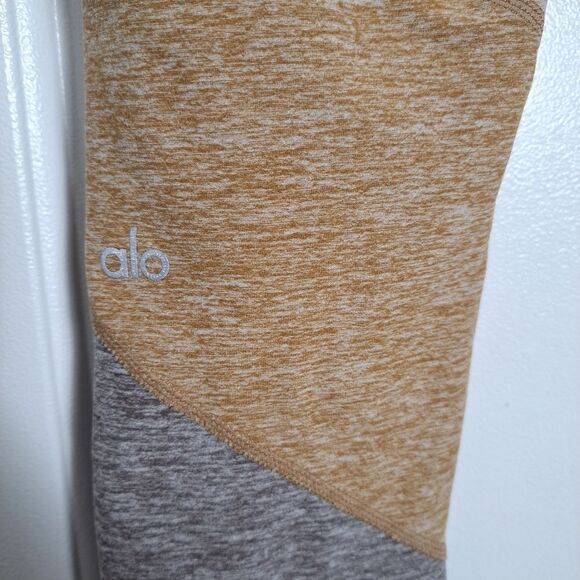 Alo yoga color block brown & grey crop leggings sz xs - Picture 3 of 5